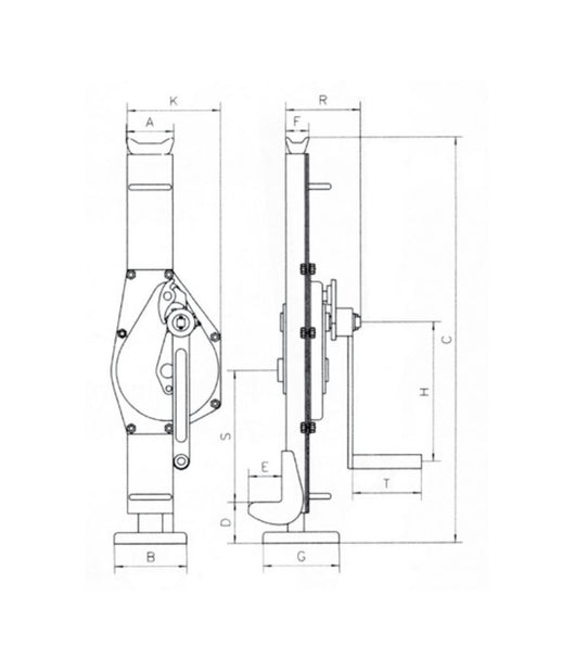 Binda Meccanica A Manovella Novamach Portata Crick Sollevamento         Kg. 3000