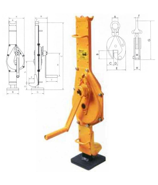 Binda Meccanica A Manovella Novamach Portata Crick Sollevamento         Kg. 3000