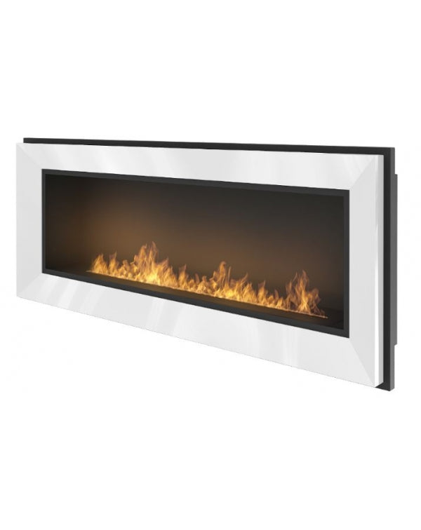 Biocamino da parete Frame 1200x490 mm colore Bianco