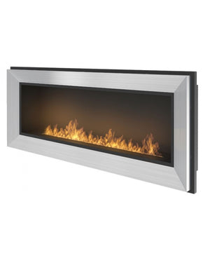 Camino a bioetanolo da parete Frame 1200x490 mm - Inox