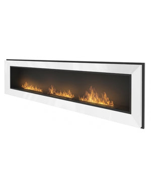 Biocamino da parete Frame 1800x490 mm - Silver