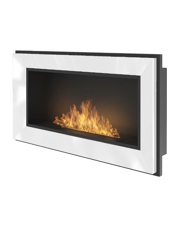 Biocamino da parete Frame 900x490 Mm colore Silver