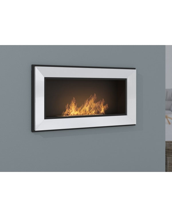 Biocamino da parete Frame 900x490 Mm colore Bianco