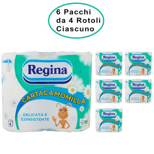 Regina cartacamomilla carta igienica 6 confezioni da 4 rotoli ciascuno