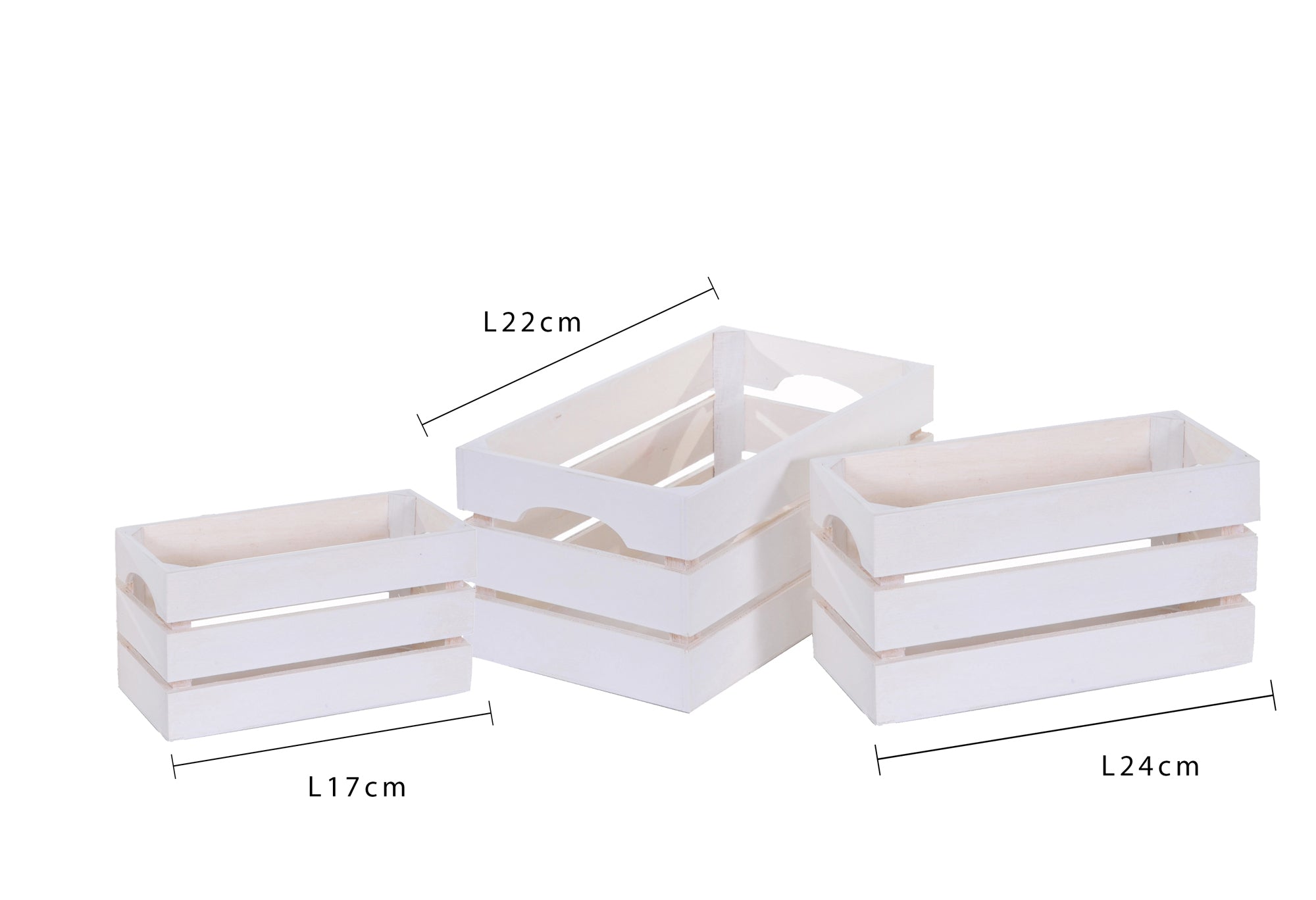 Set 3 Cassetta Legno 28 cm