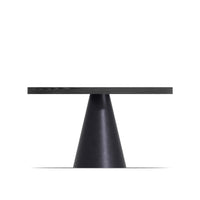 Artù Black - Tavolo da pranzo rotondo ⌀ 120 cm in legno laminato con base a cono in metallo, top nero