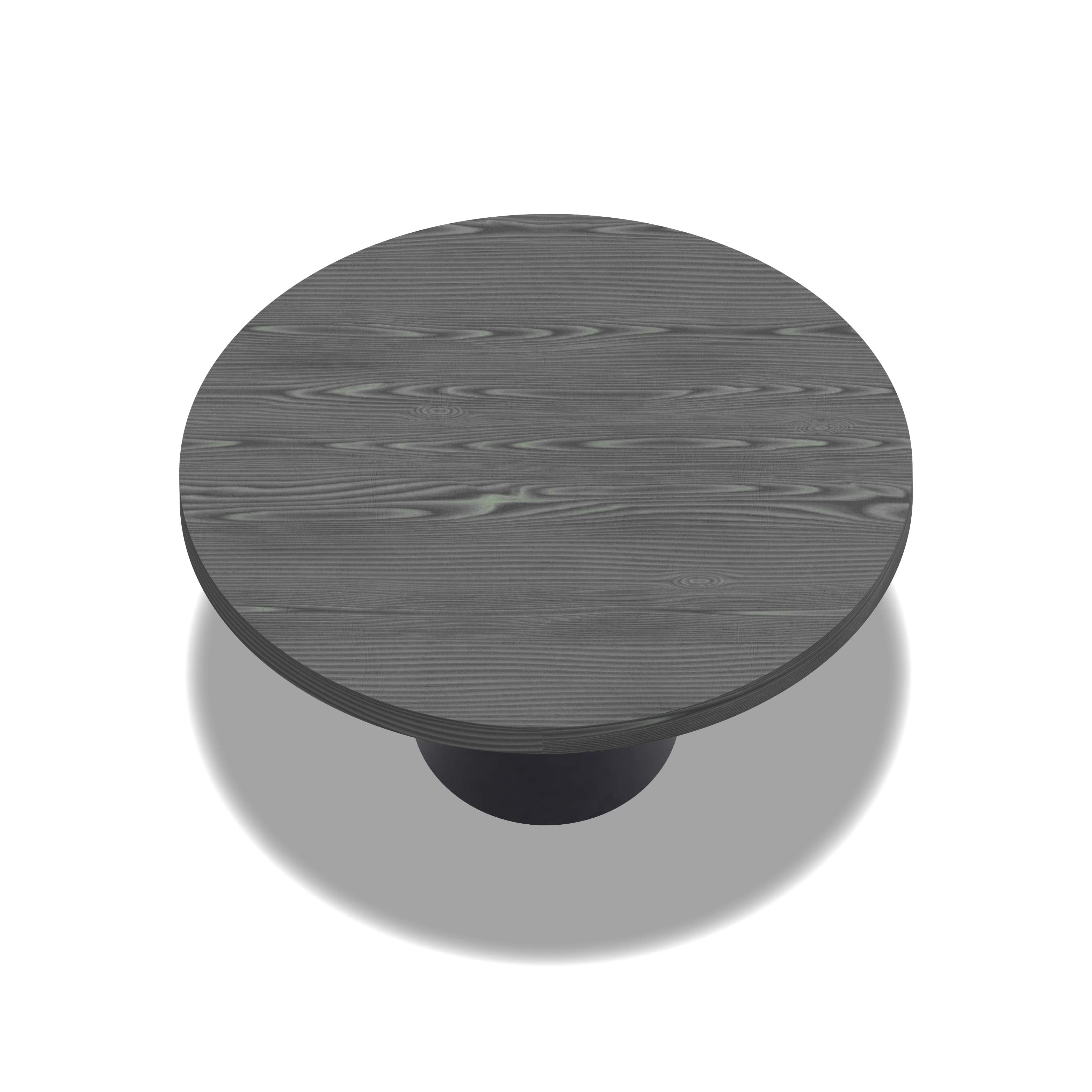 Artù Black - Tavolo da pranzo rotondo ⌀ 120 cm in legno laminato con base a cono in metallo, top nero