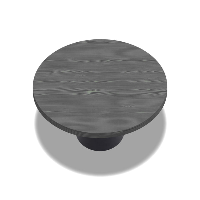 Artù Black - Tavolo da pranzo rotondo ⌀ 120 cm in legno laminato con base a cono in metallo, top nero