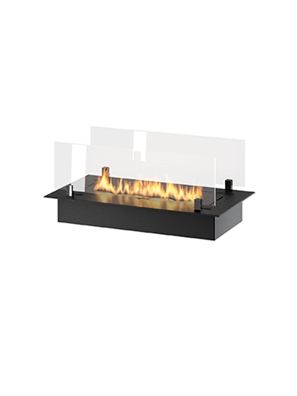 Biocamino A Bioetanolo Da Incasso Colore Nero Con Vetri Mod. INSERT BLACK BURNER - 600