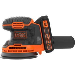 Black & decker levigatrice rotorbitale 125mm 18v con 1 batteria da 1,5ah