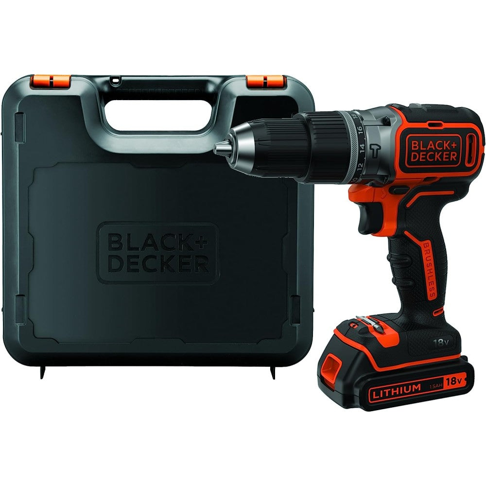 Black & decker trapano avvitatore a percussione brushless 18v 1,5ah