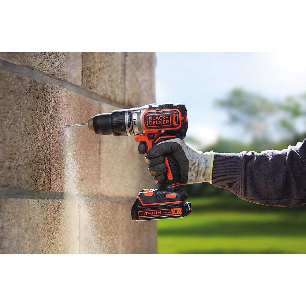 Black & decker trapano avvitatore a percussione brushless 18v 1,5ah