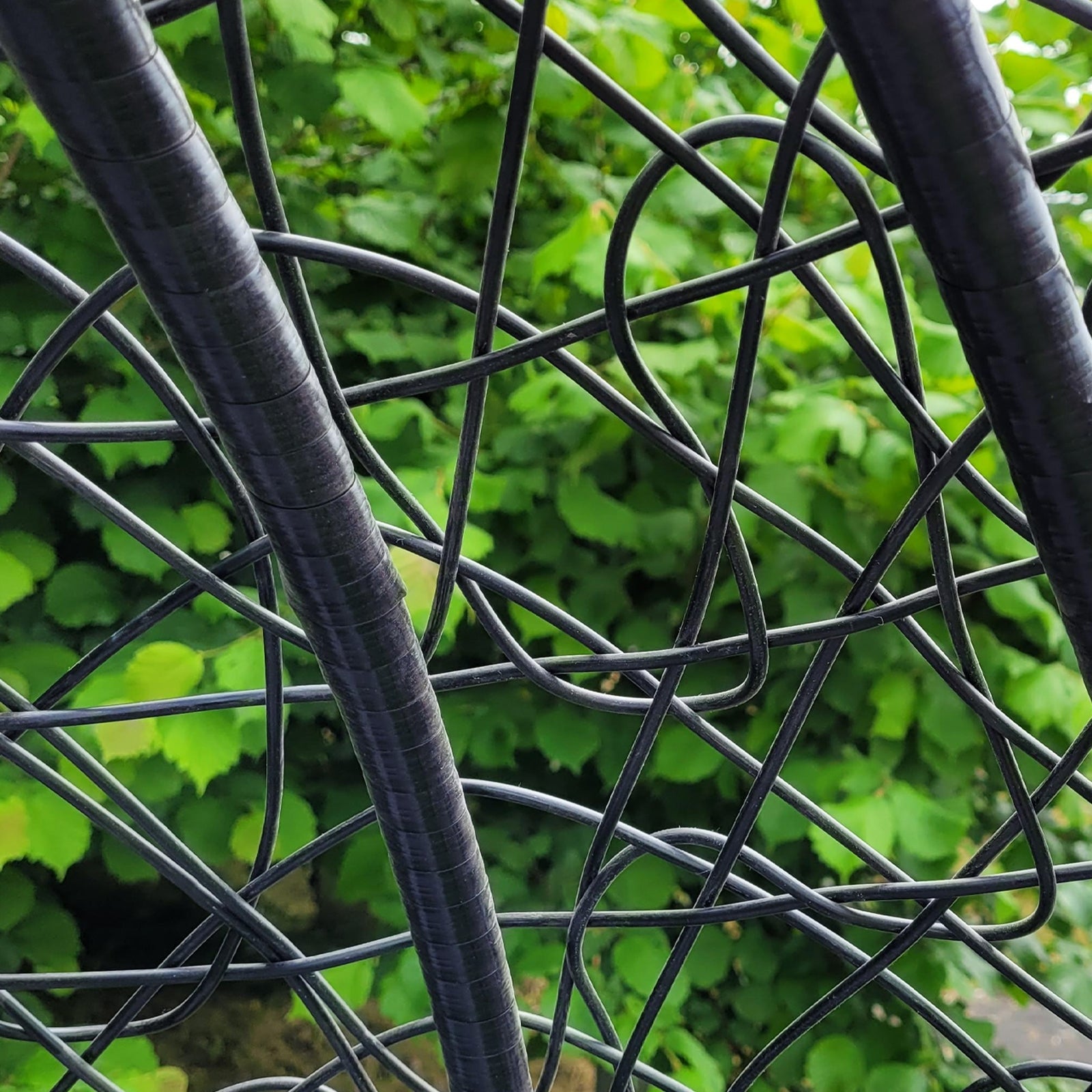 Sedia a Dondolo a Uovo Poltrona Sospesa in Vimini Rattan da Giardino Poltroncina Sedia a Sospensione - Nero