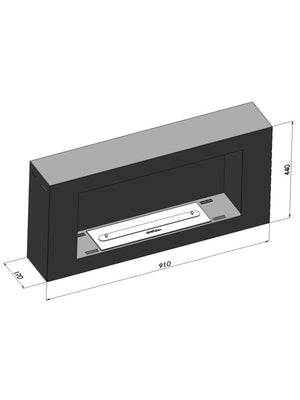 BLACKBOX - Biocamino da parete nero opaco Camino a bioetanolo