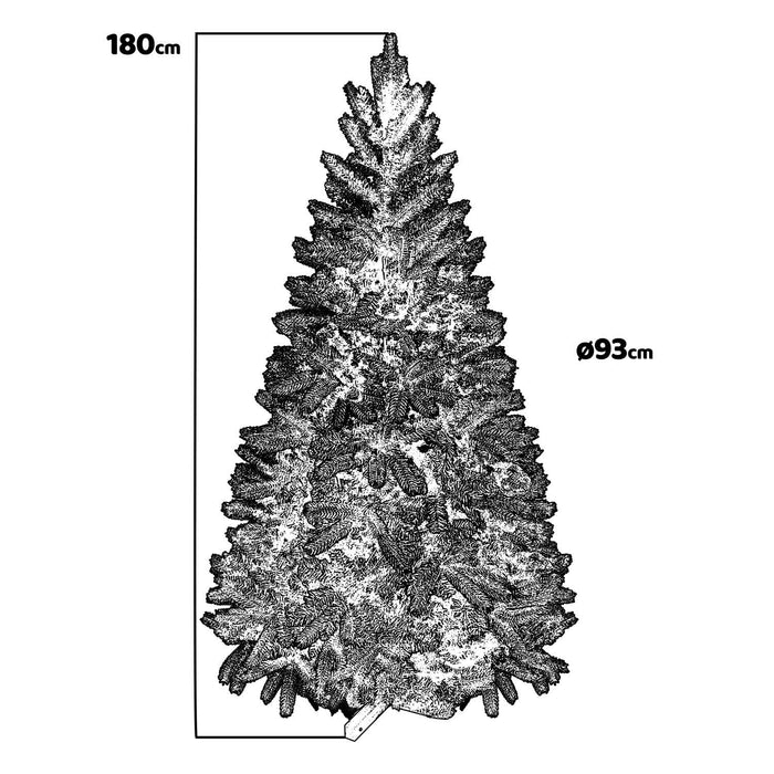 Blitzen - Albero di Natale effetto realistico in PE e PVC ø93x180H, 872 rami