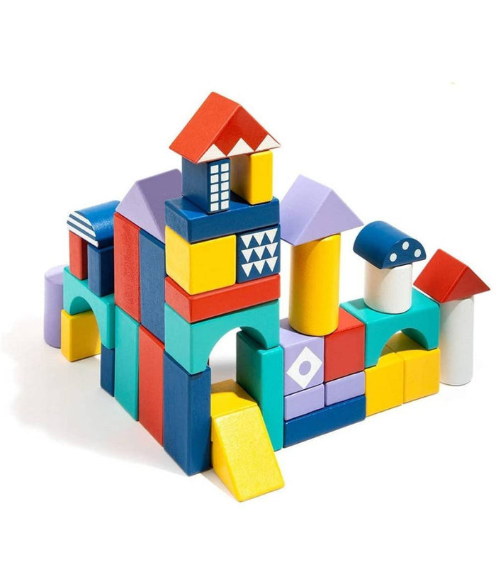 Blocchi Colorati In Legno Costruzioni Building Blocks Per Bambini 3+ Anni         