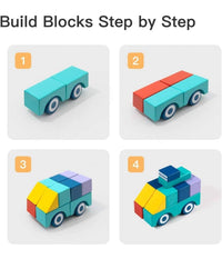 Blocchi Colorati In Legno Costruzioni Building Blocks Per Bambini 3+ Anni         