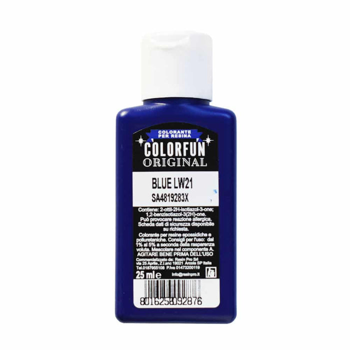 Coloranti COLORFUN per Resine Epossidiche - Ampia Gamma di Colori - 25 ml Blu (Blue)