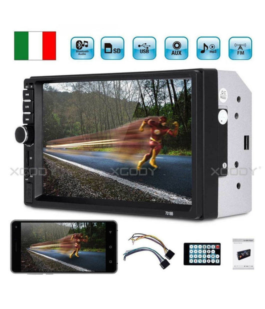 Bluetooth Autoradio 7" 2 Din Touch Screen Stereo Mp5 Mp3 Media Player 7018b         