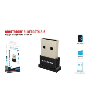 Bluetooth Usb 2.0 Micro Adattatore Usb Dongle Per Portatile Pda Cuffie Maxtech Bul-t001         