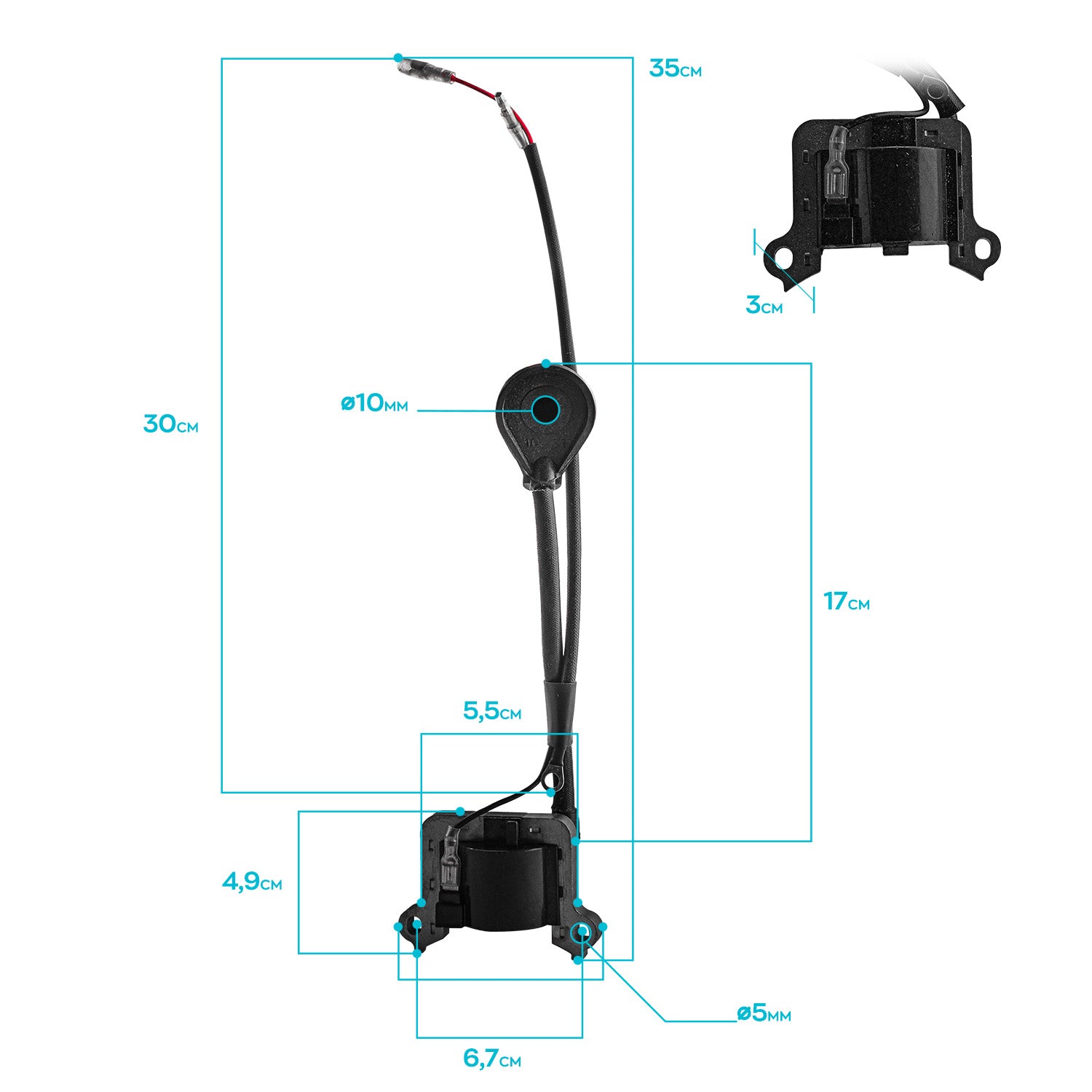 Bobina di accensione per motozappa 52cc ricambio compatibile bobina elettrica per motori 2 tempi da 52cc