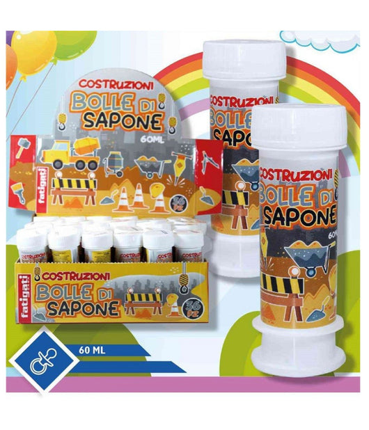 Bolle Di Sapone Costruzioni 36pz Flaconi Da 60ml Per Festa Bambini Giochi 442096         