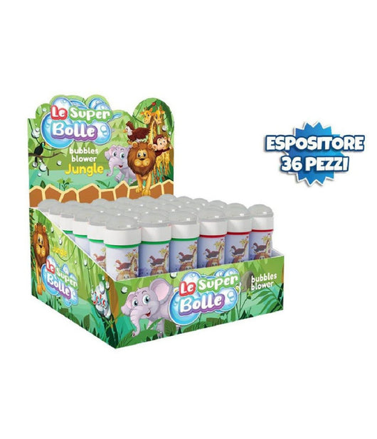 Bolle Di Sapone Giungla Jungle Confezione 36 Flaconi Da 50ml Gadget Party 806611         