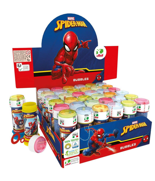 Bolle Di Sapone Spiderman Confezione 36 Pz Flacone 60 Ml Gadget Party         