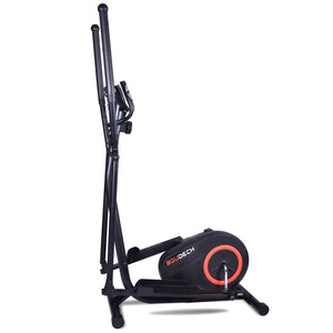 BOUDECH - BOOST 5000 - Bici cyclette ellittica cross trainer bidirezionale con volano da 5kg ultra silenzioso, resistenza magnetica regolabile su 8 livelli e design con doppia impugnatura e cardiofrequenzimetro. Nero