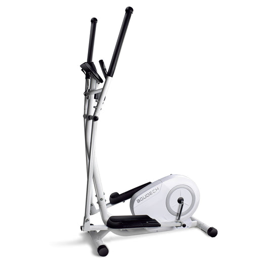 BOUDECH - BOOST 5000 - Bici cyclette ellittica cross trainer bidirezionale con volano da 5kg ultra silenzioso, resistenza magnetica regolabile su 8 livelli e design con doppia impugnatura e cardiofrequenzimetro. Bianco