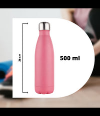 Borraccia Sportiva 500 Ml Acciaio Inox Doppia Parete Per Sport Scuola Campeggio         