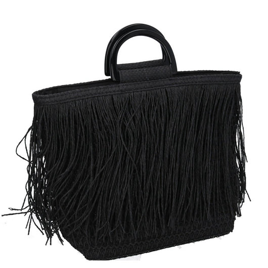 Borsa nero con frange cm 37x13h24