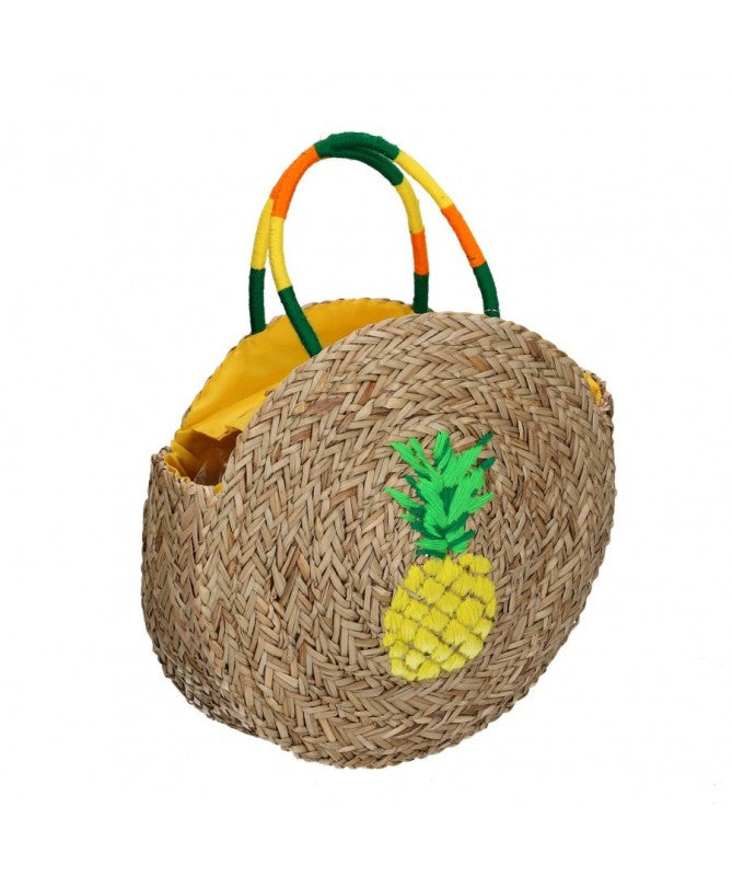 Borsa paglia con ananas