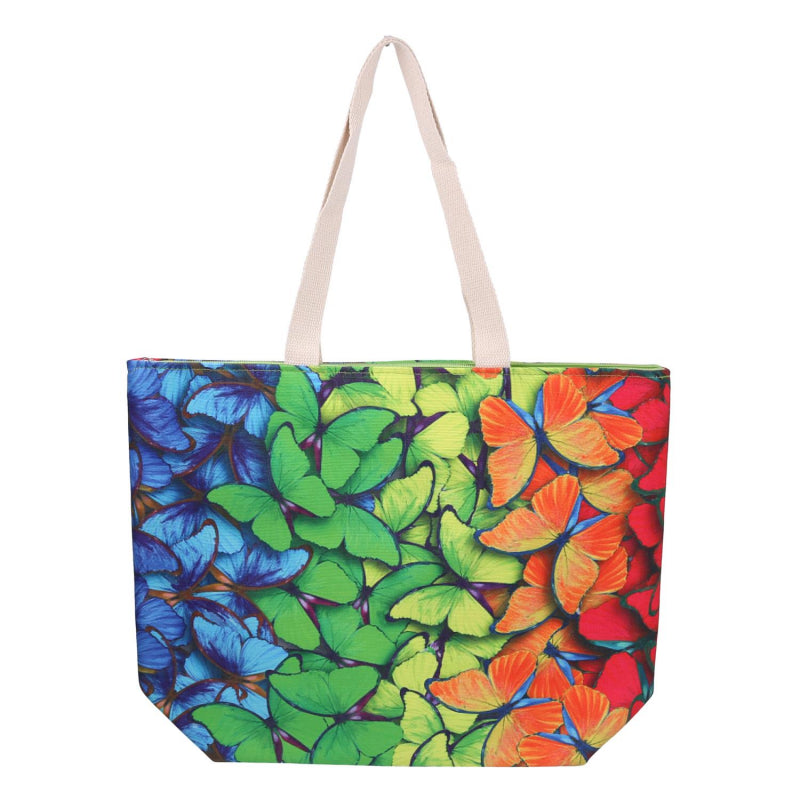 Borsa tessuto farfalle multicolor cm 50x15h35