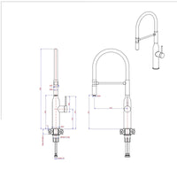 Rubinetto cucina acciaio inox doccetta battle