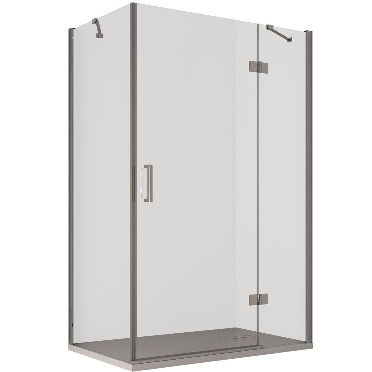 Box doccia 2 lati battente trasparente anticalcare 8mm h195 regina, dimensioni 90x90