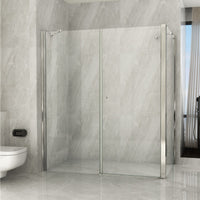 Box doccia 2 lati porta battente trasparente 8mm h195 magic maxi, dimensioni 90x70x70