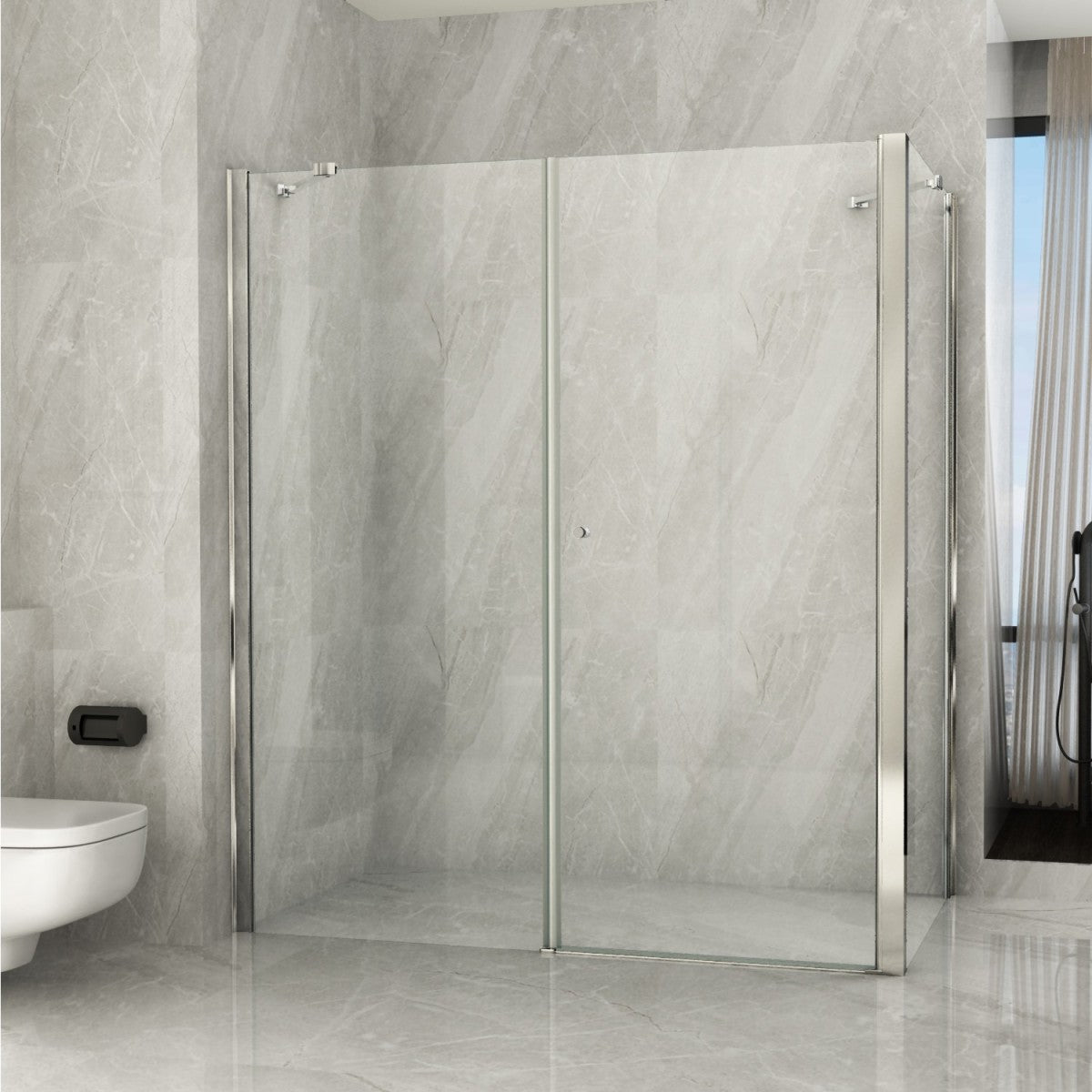 Box doccia 2 lati porta battente trasparente 8mm h195 magic maxi, dimensioni 100x80x80