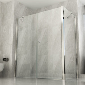 Box doccia 2 lati porta battente trasparente 8mm h195 magic maxi, dimensioni 100x100x80