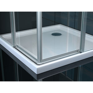 Box doccia 2 lati scorrevole 100x70 trasparente 8mm perla, dimensioni 100x70, versione sinistra