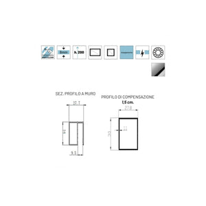 Box doccia 2 lati scorrevole a doppia porta trasparente 8mm fucsia, dimensioni 80x80