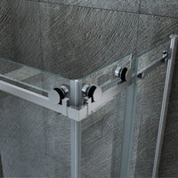 Box doccia 3 lati a doppia porta scorrevole trasparente 8mm h195 aurelia, dimensioni 100x80x100