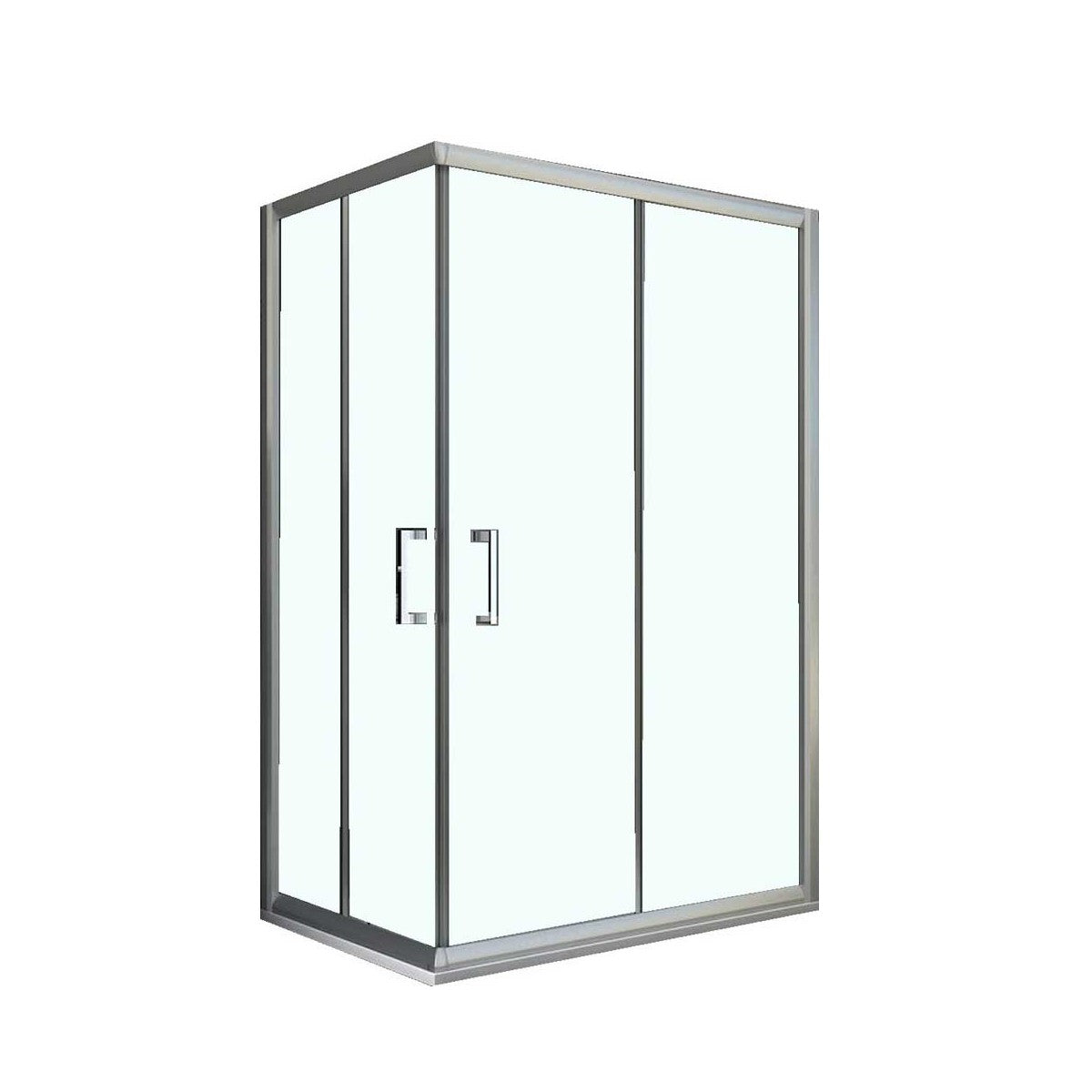 Box doccia 2 lati scorrevole a doppia porta trasparente anticalcare 6mm h190cm india, dimensioni 100x70