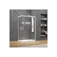 Box doccia 2 lati scorrevole anticalcare trasparenti 5mm h190 efe 100 bianco, dimensioni 80x110