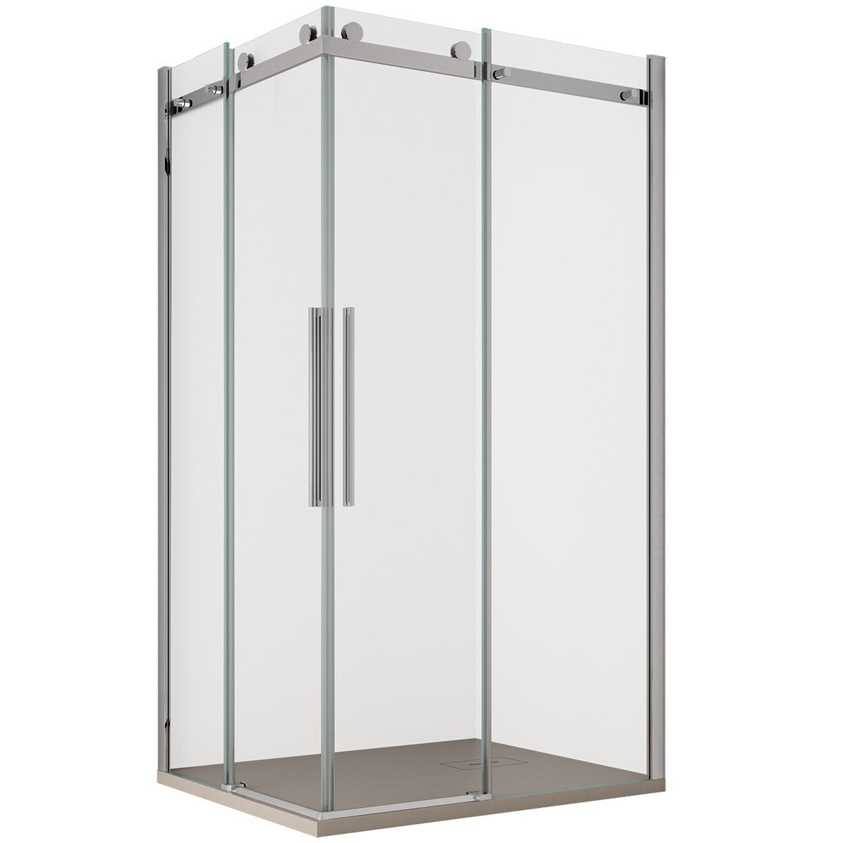 Box doccia 2 lati scorrevole ingresso angolare trasparente anticalcare 8mm h195 chiara, dimensioni 75x100