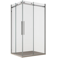 Box doccia 2 lati scorrevole ingresso angolare trasparente anticalcare 8mm h195 chiara, dimensioni 75x100