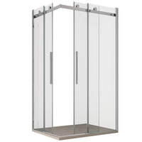 Box doccia 2 lati scorrevole ingresso angolare trasparente anticalcare 8mm h195 chiara, dimensioni 70x75