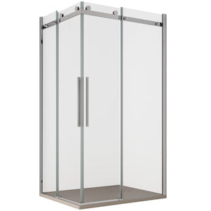 Box doccia 2 lati scorrevole ingresso angolare trasparente anticalcare 8mm h195 chiara, dimensioni 75x80