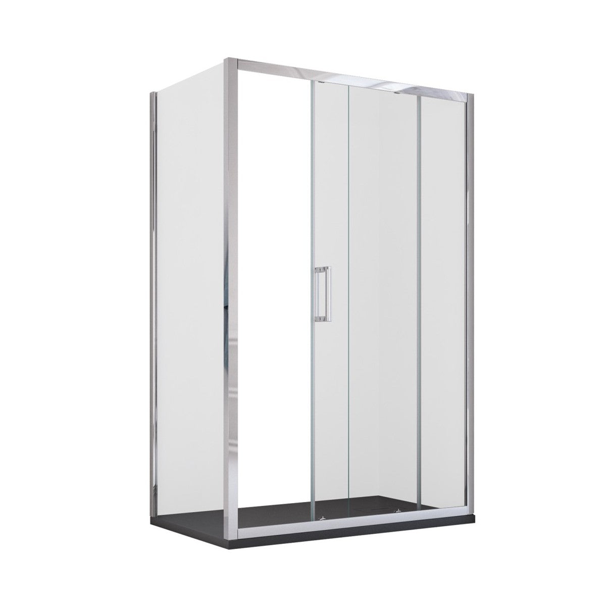 Box doccia 2 lati scorrevole trasparente anticalcare 6mm h190 agata, dimensioni 65x100