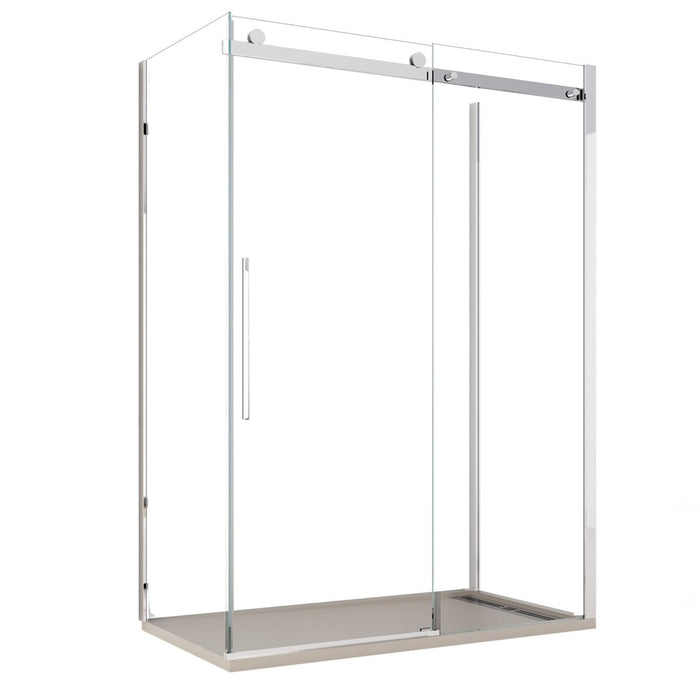 Box doccia tre lati porta scorrevole trasparente h195cm 8mm anticalcare euclide, misura 80x120x80